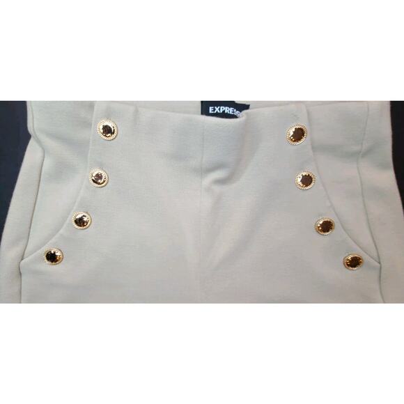 EXPRESS High Rise Trouser Flat Front Sailor Button Wide Leg Pant Womens Sz Small - Picture 6 of 11